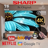 SHARP 75 Inch  4TC75HJ6000X4K UHD HDR GOOGLE TV Android System TV Ultra HD LED TV Smart Internet Myt