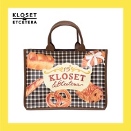 Kloset and Etcetera Pastry Party Rectangle Bag (15th-03) กระเป๋าถือใบใหญ่ ดีไซน์พิมพ์ลายฉลอง 15 ปี K