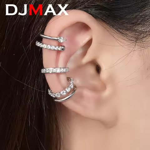 DJMAX Freshness Moissanite Earrings Clip for Women S925 Sterling Silver Jewelry Women's Moissanite E