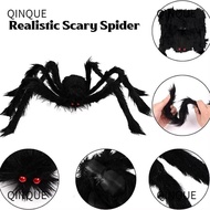 QINJUE Halloween Giant Realistic Spider, Tricky Simulation Decoration Large Black Spiders, Gifts Plu