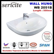 (READY STOCK) SERICITE WB 2051B Coboranes Basin Wall Hung Ceramic Wash Basin with fisher bolt & nuts