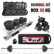 Dumbell Set Box 50Kg | Barbel Koper 50 Kg Dumbel