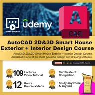 [Video Course] AutoCAD 2D&3D Smart House Exterior + Interior Design Course