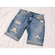 [Tom-m] Levis 511 Cut Off Shorts Jeans Narrow Version Light Blue Destruction Denim