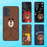 Cute Brown Bear Black Border Samsung A73 Phone Case