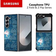 HP Casing Samsung Z Fold and Z Flip 7 6 5 4 3 DORAEMON RK460 Hybrid Case Rubber Aluminum Plate