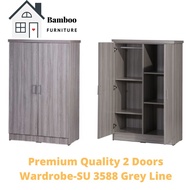 DIY 衣橱/衣柜 2 Doors 6 Compartments Wardrobe Size H122 W80 D39.5cm /Almari/High Quality Wardrobe/Magic 