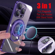Transparent Silicone For Magsafe Magnetic Car Case For Apple iPhone 15 14 13 12 11 Pro Max 15 14 Plu