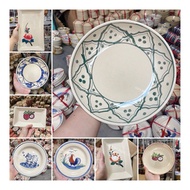 High-quality Ceramic Plates Painted with Roosters/Fish/Flowers/Threads/Mangoss in Many Sizes from 12