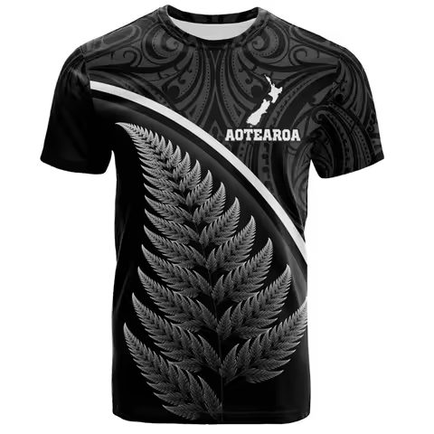 Fashion 3D Print New Zealand Maori With Silver Fern T Shirt For Men NZ Anzac Day Flag Maori Graphic 