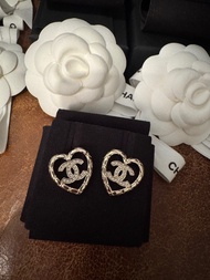 Chanel 愛心耳環25 淡金色、送🎁自用一流