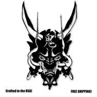 Oni Samurai Demon Mask Vinyl Decal Sticker