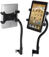 DigiMo Tablet Car Holder or Truck Mount w/Flex Steel Gooseneck Swivel Cradle for Apple iPad Pro 12.9 11 10.5, iPad Air, iPad Mini 5 4 3 / Samsung Galaxy Tab A E A2 S6 S5e S4/Lenovo (all 7-15")-Black