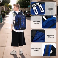 【2Pcs】6 Wheels Trolley Beg Sekolah for Boys School Bag Kids Trolley Bag Primary Trolley Waterproof L