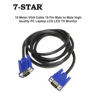 7-STAR* 10M VGA Cable 15 Pin Male to Male High Quality PC Laptop LCD LED TV Monitor