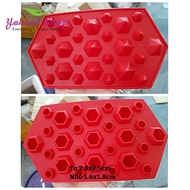 Red silicone mold - diamond set with 11 large holes and 16 small holes