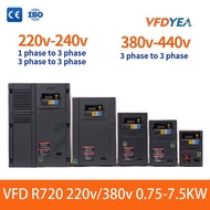 VFDYEA 220v 1phase to 220v 3phase  7.5kw /11kw Economical VFD Variable Frequency Drive Converter Inv