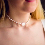 天然巴洛克珍珠項鍊 淡水珍珠項鍊 金珍珠項鍊 送給姐姐的禮物