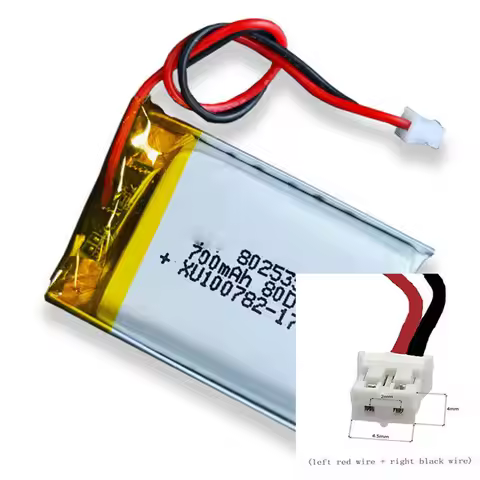 3.7V 700mAh 802535 Li-Polymer Li Battery JST-PH 2pin 2.0 For MP4 MP3 LAPTOP SMART WATCH ELECTRIC TOY