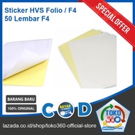 (50 Lembar) Kertas Sticker Folio F4 Printable 21,5 x 33cm bisa di print HVS Chromo Folio Doff Label 