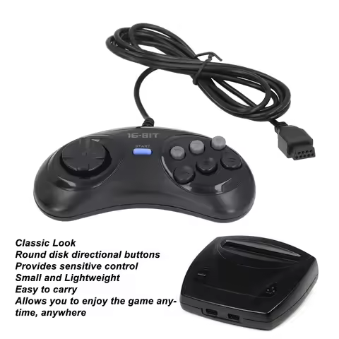 Pad for Sega Game Controller Game Controller 9 Pin 16 Bit Plug and Play Small Ergonomic Gamepad for 