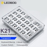 LEOBOG K21คีย์บอร์ดแบบกลไกดิจิทัลแบบ Hotswap 21คีย์บลูทูธ + 2.4G + สาย Type-C สำหรับพีซีแล็ปท็อปวินโดว์โทรศัพท์ Android IOS