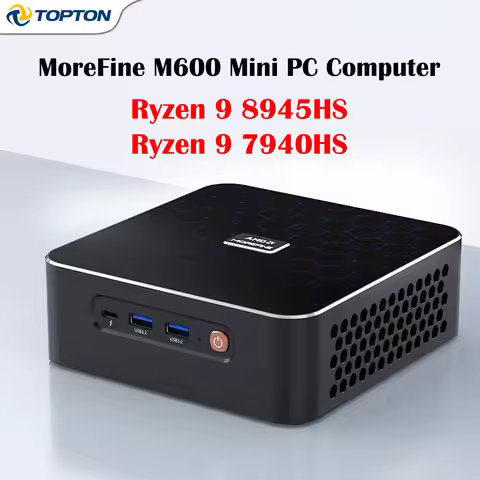 MOREFINE M600 Gaming Mini PC Ryzen 9 8945HS 7940HS USB4 2Γ2.5G LAN DDR5 2ΓNVMe 2.5'' SATA Windows 11