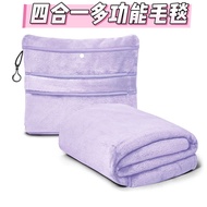 Multifunctional Travel Blanket Wearable Flannel Blanket Large Pocket Lazy Sleeve Blanket Antistatic 