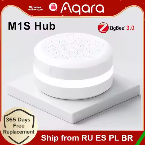 Newest Aqara M1S Hub Gateway Zigbee 3.0 with RGB Led Night Light Siri Voice APP Remote Control Home 