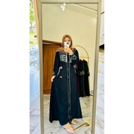 DAILY WOVEN DRESS AJYAD BLACK BY FAREECHA_LATEST WOVEN GAMIS_LATEST FAREECHA GAMIS