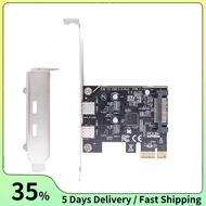 PCIE to Dual Type C Expansion Card PCI-E X1 to 2-Port TYPE-C USB 3.2 GEN1 5Gbps Convert Card ASM1042