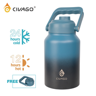 CIVAGO(64oz)ปากกว้างพร้อมฝาปิดกีฬาแก้วฉนวนสูญญากาศขวดน้ําดื่มร้อนและเย็น