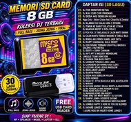 Koleksi DJ Terbaru Memori SD Card 8 GB Full Bass Jedag Jedag Viral 30 Lagu Free USB Card Speaker Mob