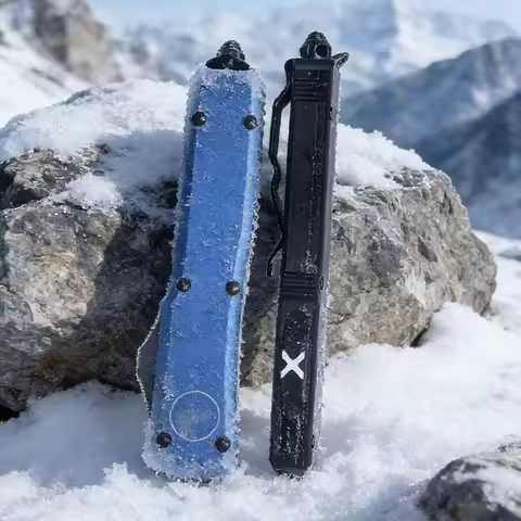 Micro UT Series UT85 OTF Tech Knife Ultra D2 Blade CNC Aluminum Handle Camping Outdoor Self Defense 