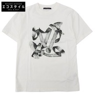 二手路易威登男士白色印花T卹，小號，RM232 NPG HPY83W