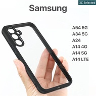 Case Samsung A54 A34 A24 A14 4G 5G LTE Built-in Airbags Transparent Back Panel Matte Soft Frame Shoc