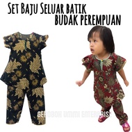 Ready stock! Set Baju Seluar Kanak-kanak Kain Batik Viral Kids Wear Freesize Umur 3 hingga 5 tahun 1set  girl wear