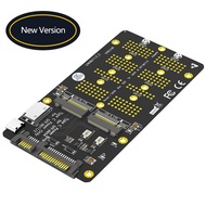 M2 SSD Adapter M.2 SATA SSD B Key to SATA 3.0 + M.2 NVME SSD M Key to SFF-8611 Riser Type C Power fo