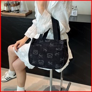 GR4 2026 New Women Printed Corduroy Handbag Backpack for Office Workers Large Capacity Lunch pack 4G