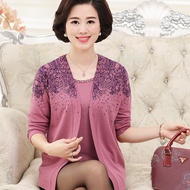 ขนาดใหญ่ขนาด 5XL สองชิ้นชุดผู้หญิงสบายๆแม่กำมะหยี่ T racksuits พิมพ์เสื้อสั้นและกางเกงหลวมกีฬาจ๊อกกิ