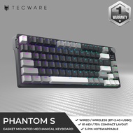 TECWARE Phantom S 75 Gasket-mounted Mechanical Keyboard w/ TFT Display and Knob, Tecware Red Switche