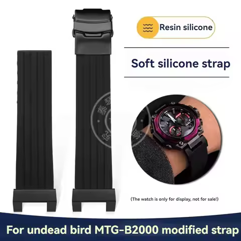 For Casio G-SHOCK Undead Bird Watch MTG-B2000 MTG B2000 Series Modified Notch Silicone Rubber Strap 