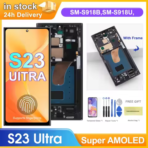 Super AMOLED Display Screen for Samsung Galaxy S23 Ultra S918B S918B/DS Lcd Display Digital Touch Sc