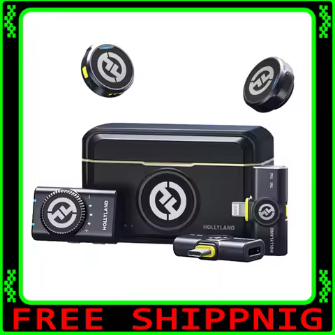 Hollyland Lark M2 Wireless Lavalier Microphone for iPhone Android Camera Noise Cancellation for Vide