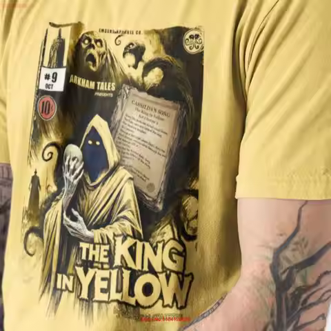 Arkham Tales The King in Yellow T Shirt HP LovecrafT Eldritch Horror Embers Apparel Co long or short