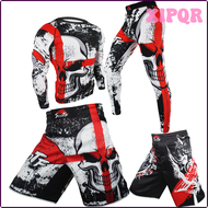 XIPQR Jiu Jitsu Rashguard สำหรับผู้ชายเสื้อยืดแบบรัดกล้ามเนื้อแบบไทยกางเกงขาสั้น Mma เสื้อผ้ากันผดผื่นชุดกีฬา Bjj ชุดชุดออกกำลังกาย SXAPI