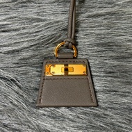 Hermes kelly 大象灰 金釦 swift皮 稀有品 項鍊 吊飾 鑰匙圈