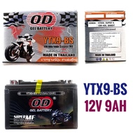 อะไหล่ แบตเตอรี่ โอดี YTX9-BS Honda STEED , SUPER 4 , CBR 400 , BANDIT . Battery od 9 A ของแท้ ของเท