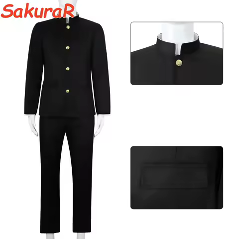Ken Takakura Cosplay Costume Wig Anime Dandadan Okarun School Uniform Black Jacket Pants Gakuran Gla