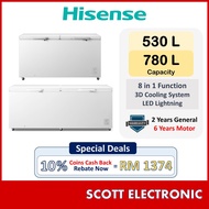 [Delivery By Seller Kedah &amp; Penang] Hisense 530L 780L Chest Freezer Freezer Beku FC650D4BWB FC900D4BWBP